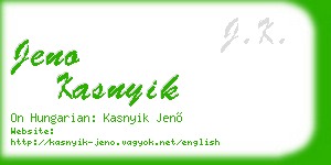 jeno kasnyik business card